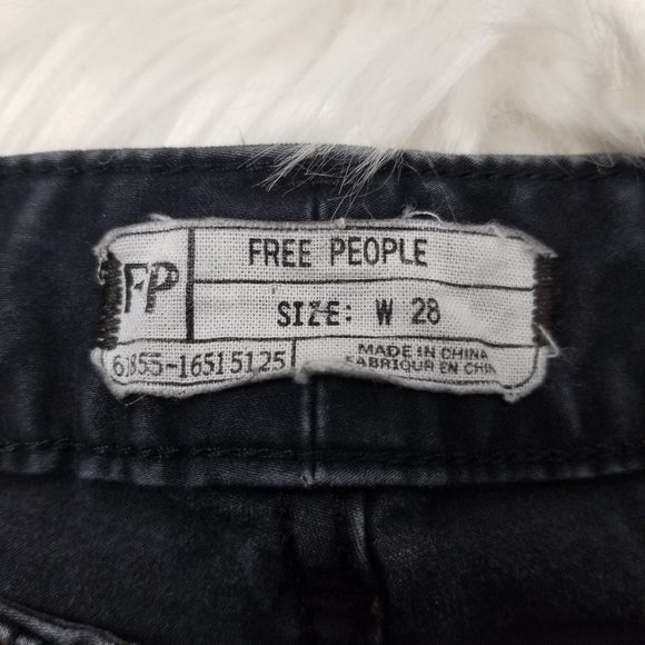 Free People Black High Rise Ankle Skinny Distress sz 28 - Picture 9 of 11